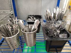 lot 84 image: Multiple Bins of Flatware