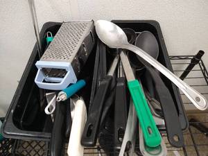 lot 97 image: (2) Bins Kitchen- Serving Spoons, Spatulas & Ladles
