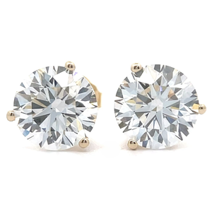 NEW! 4 Carat Diamond Solitaire Stud Earrings in 14k Yellow Gold *VIDEO*
