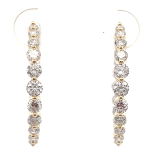 lot 25 image: NEW Classic 2 Carat Diamond Inside-Out Infinity Round Hoop Earrings in 14k Yellow Gold