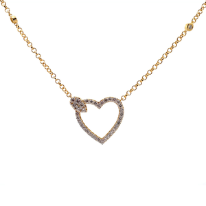 lot 37 image: NEW 1.33 Carat Pav Diamond Heart Halo Pendant Layering Necklace