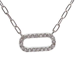 lot 39 image: NEW Chic 1.25 Carat Pav Diamond Paperclip Pendant Necklace