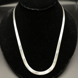 lot 43B image: Timeless Sterling Silver Herringbone Necklace  5.5mm Width, 26 Length