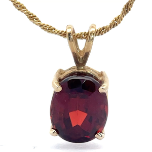 lot 40B image: Garnet Pendant in 14K Yellow Gold  Timeless Simplicity & Rich Color  VIDEO 