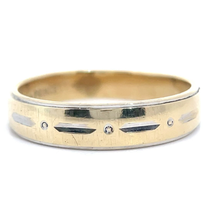 lot 37B image: Beveled Vintage Style Ring in Two-Tone Gold