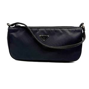 lot 10D image: Prada Black Tessuto Nylon Mini Shoulder Bag with Silver Hardware Pre-Owned Retail $595