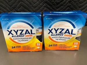 lot 14 image: Set of 2 Xyzal Allergy 24HR Antihistamine 35 Tablets each