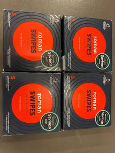 lot 51 image: 4 Packs 20 wipes of Roman Swipes with 4% Benzocaine