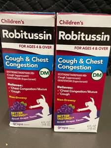 lot 83 image: Childrens Robitussin Cough & Chest Congestion DM (2 Pack)