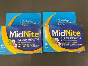 lot 84 image: MidNite Sleep Health Dietary Supplement Tablets, Pack of 2
