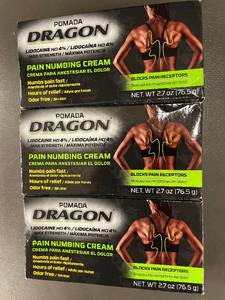 lot 85 image: Lot of 3 Dragon Pain Numbing Creams with Lidocaine HCl 4%