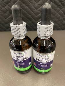 lot 211 image: Set of 2 Natrol Liquid Melatonin Sleep Aid 1mg - 60mL Bottles