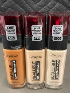 lot 215 image: Set of 3 LOreal Paris Infallible 24HR Fresh Wear Liquid Foundation