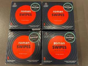 lot 233 image: 4 Packs 20 wipes of Roman Swipes with 4% Benzocaine