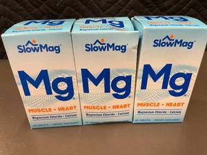 lot 245 image: Set of 3 SlowMag Mg Dietary Supplements with Magnesium Chloride and Calcium