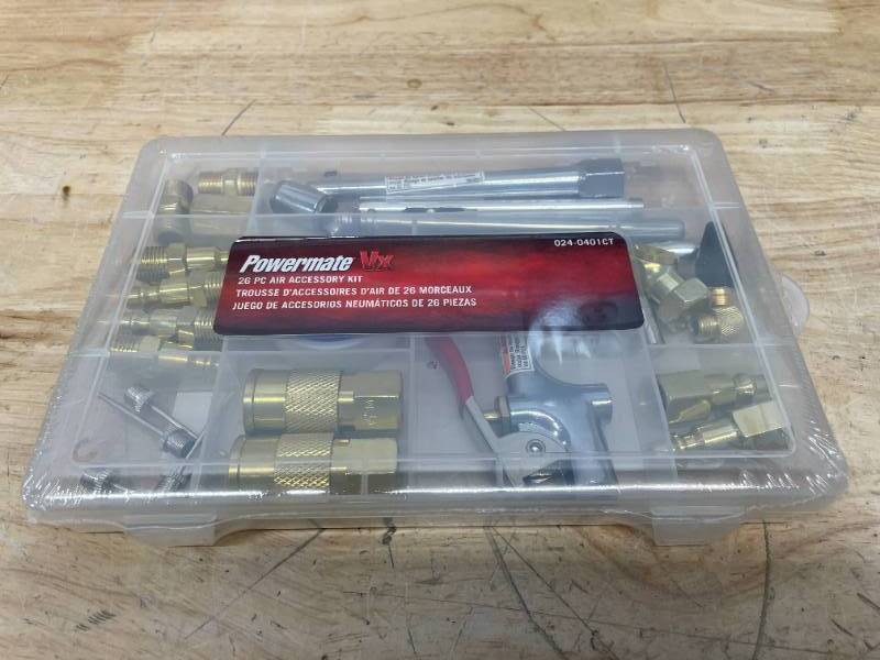 lot 100 image: Powermate VX 26 Piece Air Accessory Kit Model # 024-0401CT