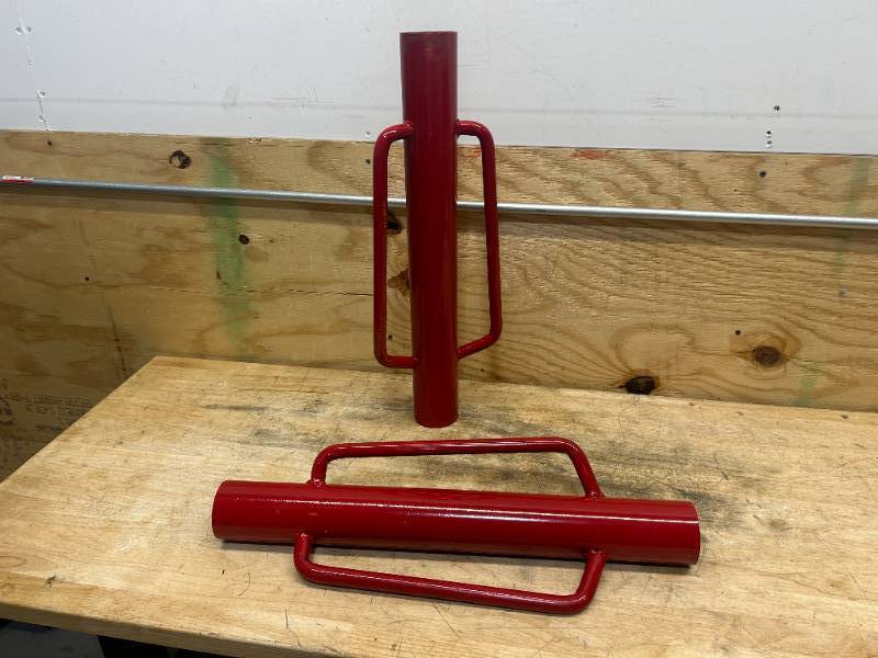 lot 60 image: EVERBILT Lot of 2- 3 in. x 9 in. x 24 in. Metal Fence Post Drivers