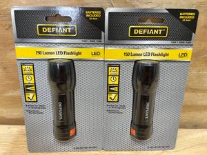 lot 48 image: DEFIANT Lot of 2- 150 Lumens LED Flashlights