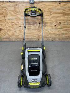 lot 1 image: RYOBI 40V HP Brushless 20 in. Cordless Electric Battery Walk Behind Self-Propelled Lawn Mower Model # RY401018VNM - Tool Only