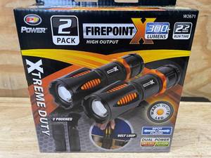 lot 108 image: Performance Tool 2Pk Fpx Flashlights W Pouch, Adjustable Duofocus Beam Model # W2671