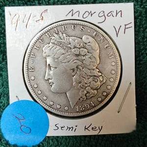 lot 20 image: 1894-S Morgan $1 Key Date Coin VF Condition