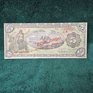 lot 25 image: 1914 Mexico 5 Peso Large Note BU