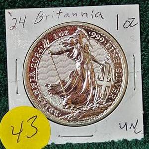 lot 43 image: 2024 Britania 1 oz UNC-2 pounds
