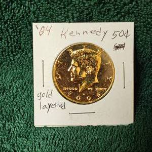 lot 50 image: 2-2004 Kennedy 50c Gold Layered UNC
