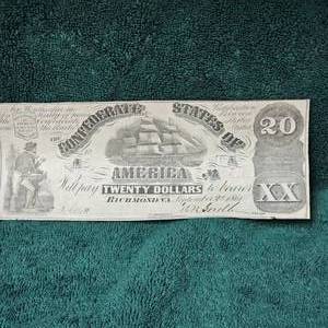 lot 54 image: 1861 $20 Confederate Note
