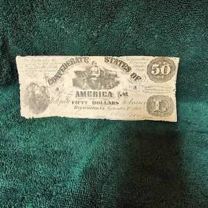 lot 55 image: 1861 $50 Confederate Note