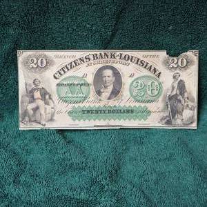 lot 60 image: 1857 Obsolete $20 Louisiana Note