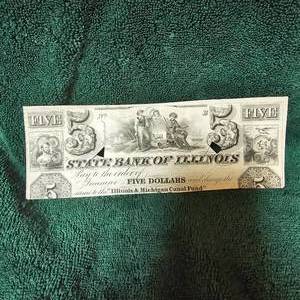 lot 61 image: 1842 Obsolete $5 Illinois Note