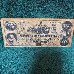 lot 64 image: 1863 Obsolete $1 Florida Note