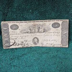 lot 65 image: 1823 Obsolete $5 Connecticut Note