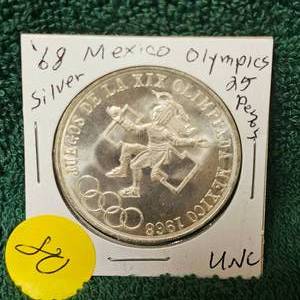 lot 80 image: 1968 Mexico Olympics 1 oz Silver