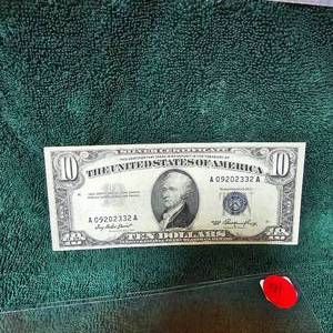 lot 91 image: 1953 $10 Silver Certificate AU