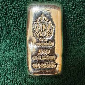 lot 122 image: Scottsdale Silver Ingot 100 Grams, 3.527oz
