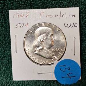 lot 134 image: 1963 Franklin 50c UNC