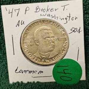lot 140 image: 1947 P Booker T Washington 50c Commemorative AU