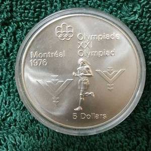 lot 150 image: 1976 Montreal Olympics $5 Coin, 1 oz Silver