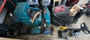 lot 115 image: 10 Floor Scrubbers Including the Following Brands and Models. None work Tennant 7100, Viper AS710R, Tennant S5 walk behind sweeper, 2 Tennant 3610 walk behind, 2 Windsor Saber Blade, Power Flite walk behind, 2 Advance SC350 missing parts.