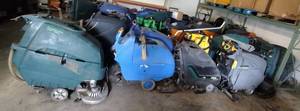 lot 21 image: 10 floor scrubbers, including the following brands and models Noble, Clark, pony20 SCA (works),  KARCHER (works), KAIVAC, Viper AS710R, T5 (works)