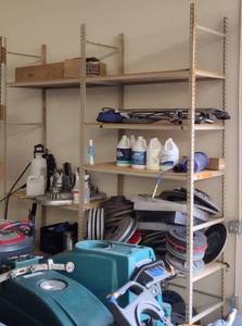 lot 112 image: Gray Pallet Racking with Additional Shelves and Racks Disassembled H10 x D2 x L4