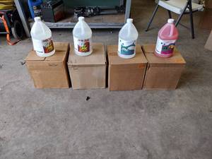 lot 122 image: 4 boxes of 4 1 gallon jugs. 2 boxes of nuke town high ph carpet pre spray 2 boxes of clean all all purpose cleaner, and 1 box of sniper industrial and grout line cleaner