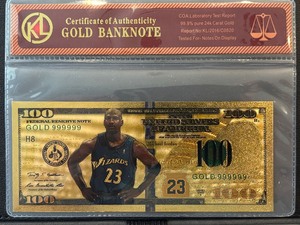 Michael Jordan 24K Gold $100 Banknote