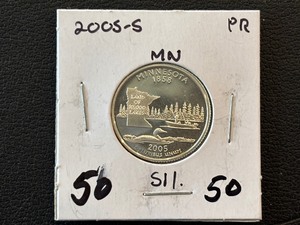 lot 13 image: 2005-S Minnesota Quarter Silver Proof