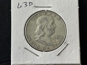 lot 51 image: 1963-D Franklin Half Dollar