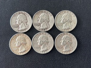 lot 84 image: Washington Silver Quarters