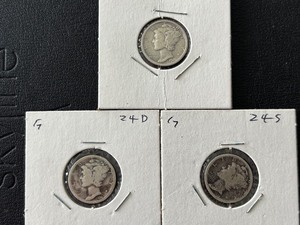 lot 92 image: Mercury Dimes