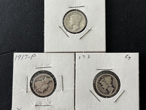lot 93 image: Mercury Dimes